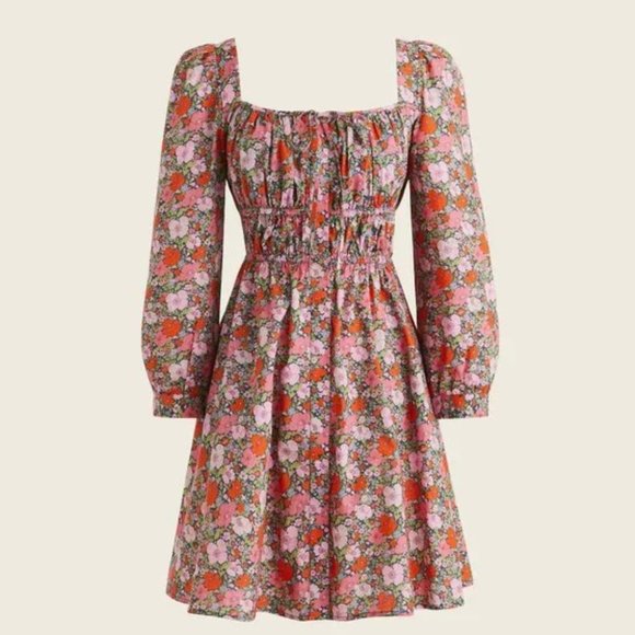 J. Crew Dresses & Skirts - J. Crew Cinched-waist Organic Cotton Dress in Liberty® Meadow Song  NWT